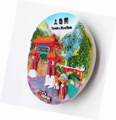Vista 6 de Parque Nacional Taroko Hualien County Taiwán 3D imán de nevera regalo de recuerdo de viaje Decoración del hogar y cocina Etiqueta magnética imán