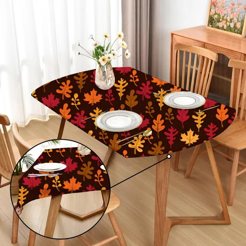 Vista 9 de Mantel ajustado blanco con elástico para mesas plegables de 48x48 pulgadas, manteles lavables y elásticos de elastano para mesas de cartas, manteles