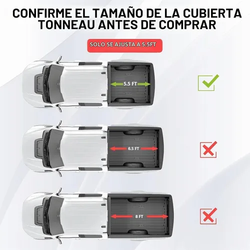 Vista 2 de Cubierta enrollable suave para Ford F-150 2004-2026 de 5.5 pies Soft Roll Up Negro mate