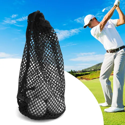 Vista 6 de Bolsa de almacenamiento de bolas, bolsa de pelota de golf de malla resistente al desgaste portátil duradera, para exteriores