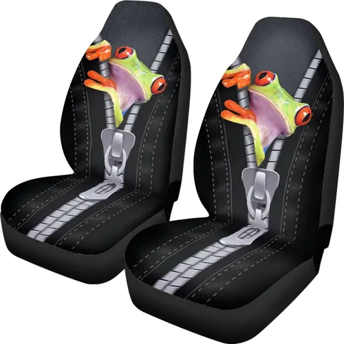Vista 20 de Mumeson Fundas protectoras de asiento delantero de automóvil con estampado de calavera y girasol, fundas elásticas para asiento de automóvil, 2