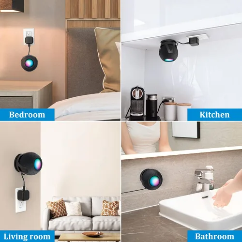 Vista 5 de PlusAcc Soporte de pared para HomePod Mini - Soporte compatible con Homepod Mini, sin sonido amortiguado, con gestión de cables, accesorios de Negro