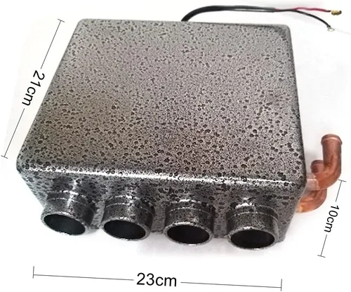 Vista 2 de Calentador universal de 12 V con 4 puertos para debajo del salpicadero, con interruptor de velocidad, gris, para automóvil, camión, barcos