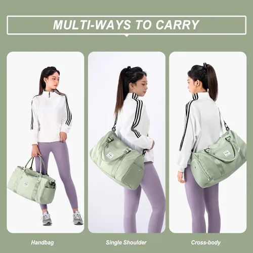 Vista 2 de Weekender Gym - Bolsas de lona para mujer con neceser, A-verde