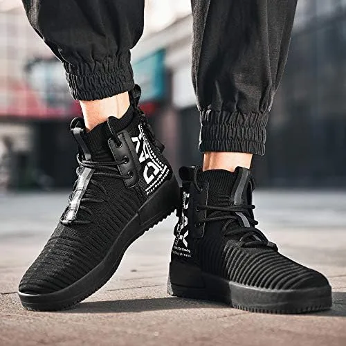 Vista 9 de RUNMAXX - Tenis para caminar para hombre a la moda con cordones con estilo tenis para correr atléticos casuales