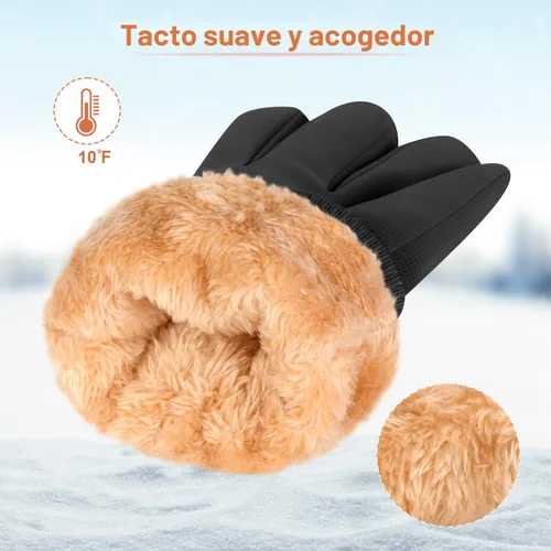Vista 2 de ihuan - Guantes de invierno impermeables para pantalla táctil, para mujer y Forro polar cálido, resistente al viento, antideslizante, aislamiento