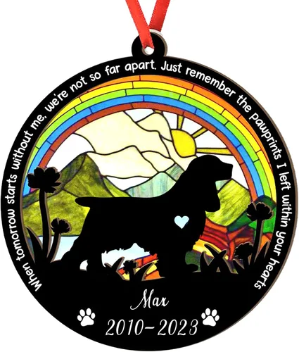 Vista 82 de Adorno personalizado para atrapasoles de sabueso afgano, adorno de Navidad de sabueso afgano, regalo para perro amante, sabueso afgano conmemorativo