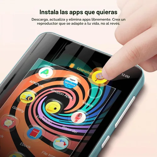 Vista 4 de Innioasis Reproductor de MP3 G3 con Bluetooth y WiFi, reproductor de 160G Verde
