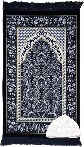 Vista 9 de Modefa Alfombra de oración musulmana de terciopelo de felpa para salah