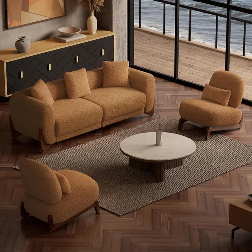 Vista 17 de Morden Fort Juego de Sofá Boucle de 2 Piezas, Conjunto de Sofás Tapizados Modernos Duraderos Cómodos Boucle Aptos para Mascotas, Silla sin Brazos