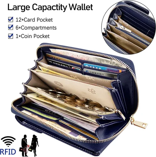 Vista 3 de HUANLANG Bolsos cruzados pequeños para teléfono celular de cuero para mujer