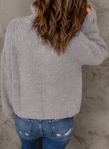 Vista 4 de EVALESS Suéteres con cremallera de un cuarto para mujer, suéter de manga larga Waffle Kint, trajes casuales de negocios
