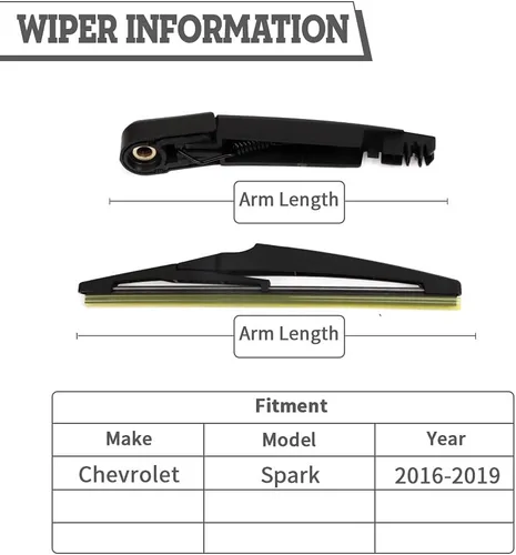 Vista 2 de Juego de tuercas para brazo de limpiaparabrisas trasero de repuesto para Chevrolet Chevy Spark 2016-2022, conjunto de accesorios de cubierta