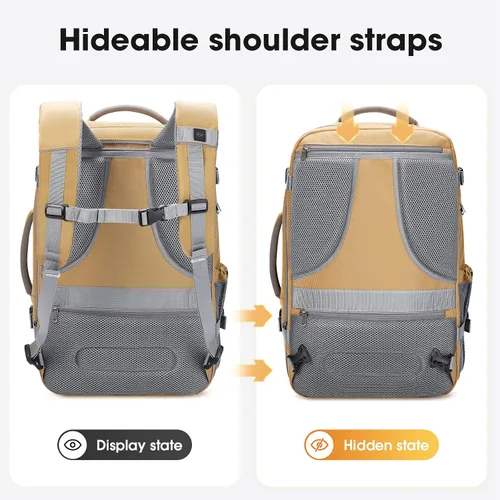 Vista 6 de Maelstrom Mochila de transporte de 40-50L, mochila de viaje grande para hombres y mujeres, mochila para laptop aprobada por la TSA de 17.3 pulgadas