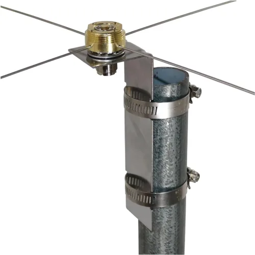 Vista 2 de Tram 1465 NMO Montaje a UHF-Hembra Conector Kit de Plano de Tierra, Plata