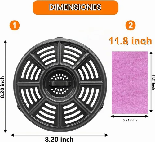 Vista 6 de ALJ Estante para freidora de aire de 6.5 cuartos para freidora de aire Ninja OS300/OS301/FD302/FD305/OP302 Foodi para freidora de aire, parrilla