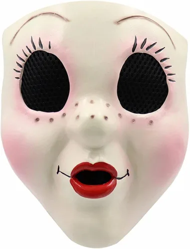 Vista 6 de Máscara de extraños de The Strangers Presy at Night Doll Mask Cosplay para Halloween accesorio de disfraz