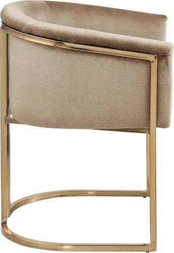 Vista 6 de Meridian Furniture 758Beige-C Tierra Collection Modern Silla de comedor tapizada contemporánea con lujoso terciopelo beige, acabado de latón