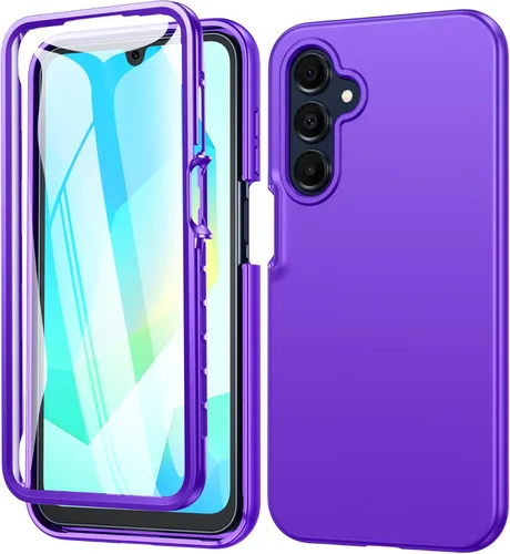 Vista 16 de FNTCASE Funda para Samsung Galaxy A15-5G: Funda para teléfono con protector de pantalla incorporado Funda protectora de silicona para teléfono