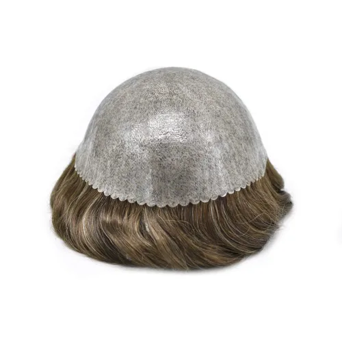 Vista 49 de Toupee para hombre 100% cabello humano real tupé para hombres 0.004 in piel de poliuretano para hombre, sistema de reemplazo de piezas de pelo