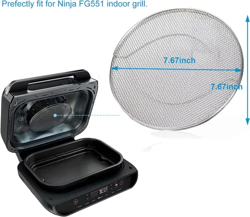 Vista 2 de Paquete de 2 protectores contra salpicaduras para Ninja Foodi FG551, protector contra salpicaduras reutilizable de acero inoxidable 304, a prueba