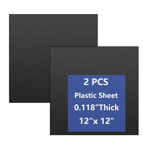 Vista 12 de Paquete de 6 hojas de plástico negro de 8 x 12 x 0.04 pulgadas, hojas de plástico flexibles de alta resistencia, panel de plástico negro