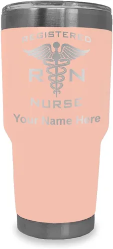 Vista 36 de LaserGram Vaso aislado al vacío de 20 onzas, enfermera registrada RN, grabado personalizado incluido (negro)