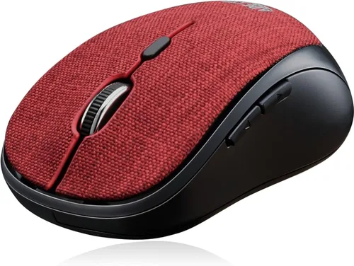 Vista 10 de Adesso iMouse S80 2.4Ghz Tela inalámbrica Red Fabric Mini Mouse óptico, 5 botones (negro)