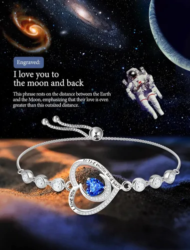 Vista 3 de 925 Sterling Silver Birthstone Bracelets for Women Luxurious Shiny Tennis Bracelet Jewelry Birthday Mother's Anniversary Gift for Mom Her Women