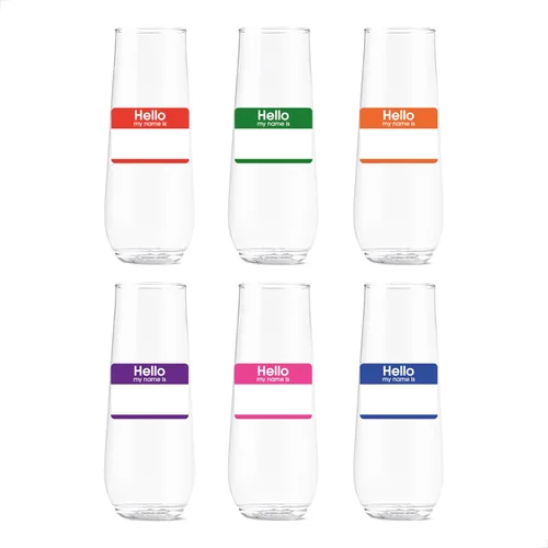 Vista 28 de TOSSWARE POP - Juego de 6 copas de champán con estampado de flauta de 9 onzas, de alta calidad, reciclables, irrompibles y de plástico transparente