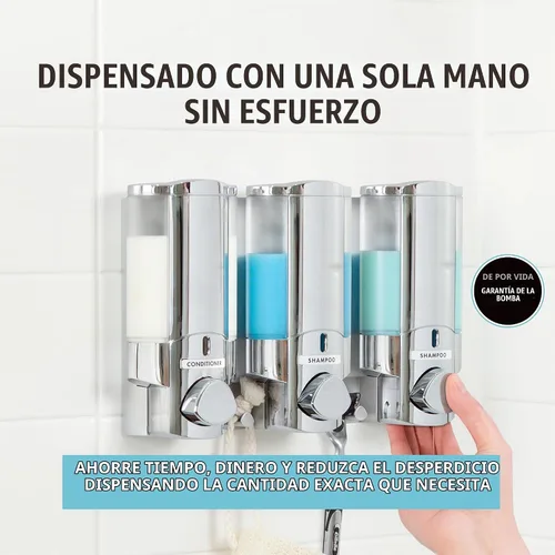 Vista 3 de Better Living Products 76345-1 Aviva, set de tres despachadores cromados.