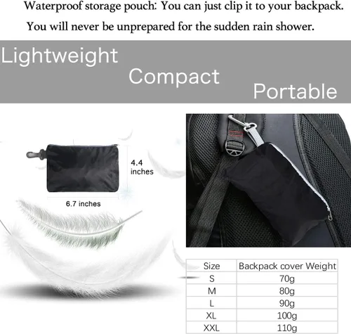 Vista 5 de Frelaxy - Funda impermeable para mochila, nivel de impermeabilidad de 10000 mm, estructura multicapa ultrarresistente mejorada, correa con hebilla