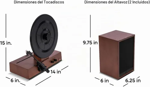 Vista 7 de Reproductor de discos de vinilo vertical Fuse GLD con altavoces Moldura negra Bluetooth 5.3, AUX Altavoces externos de gama completa