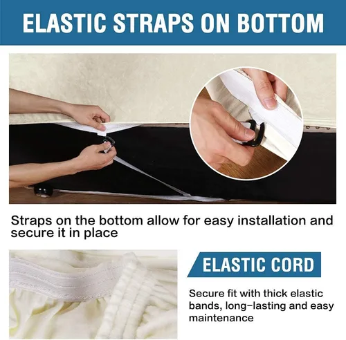 Vista 3 de H.VERSAILTEX Funda elástica de terciopelo para sofá de 3 cojines, funda de sofá biplaza de terciopelo elástica para sofá de 2 cojines, marfil