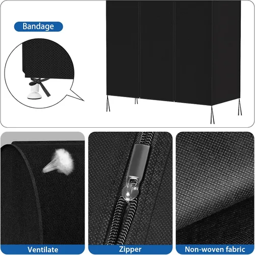 Vista 3 de Zilink Funda para Perchero de Ropa de 43 Pulgadas a Prueba de Polvo Transpirable Funda para Perchero de Ropa Bolsas para Ropa Grandes Protector
