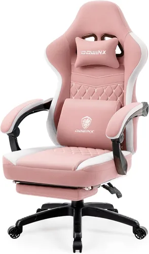 Vista 13 de Silla de juegos Dowinx con tela transpirable, silla de computadora con colchón de resorte de bolsillo, silla de oficina cómoda con almohadilla