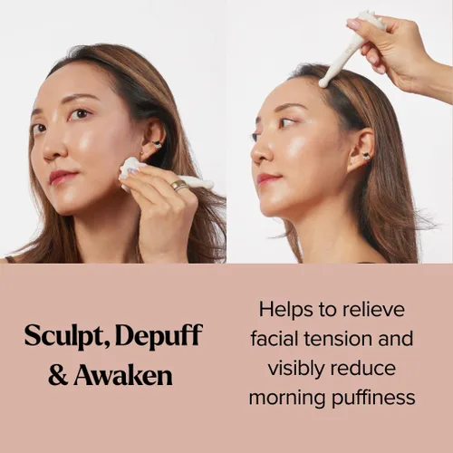 Vista 3 de byAVA Masajeador facial y cuero cabelludo Gua Sha, herramienta de cerámica
