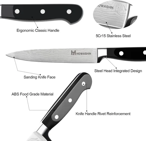 Vista 73 de Cuchillo de chef de 6 pulgadas, cuchillos de cocina, deshuesado de acero inoxidable alemán de alto carbono, cuchillo profesional para carne, aves