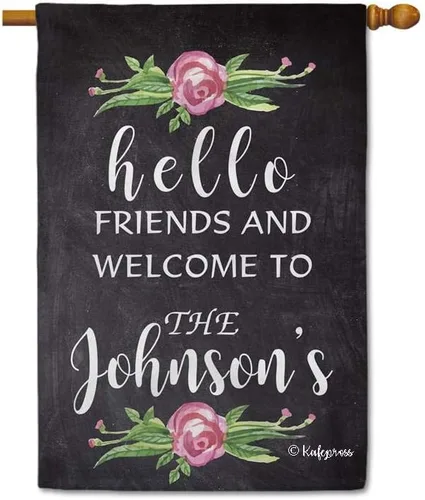 Vista 14 de Welcome Style Initial Garden Flag Snowflake Decor Customized Your Last Name 12.5X18 Inch Print Double Sided