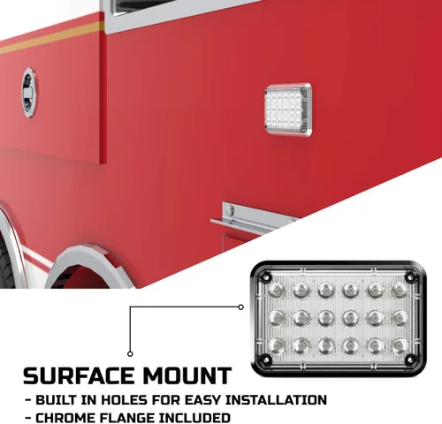 Vista 3 de Alpha-Z 6x4 Ambulancia LED Montaje en Superficie Luces estroboscópicas de emergencia y camión de bomberos Luz de advertencia ultra delgada