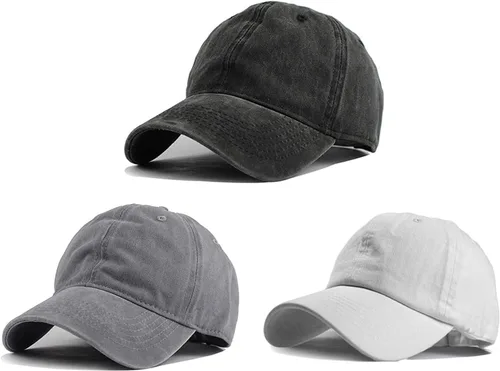 Vista 15 de HH HOFNEN Gorra de béisbol de algodón de sarga lavada y desgastada, vintage, ajustable, para hombre y mujer