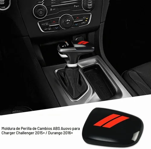 Vista 2 de auovo Perilla de palanca de cambios para accesorios Charger Challenger 2015-2023 / Durango 2016-2024, cubierta de palanca de cambios de decoración