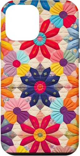 Vista 16 de Quilting Flower Blooms Quilt Pattern Case for iPhone 17