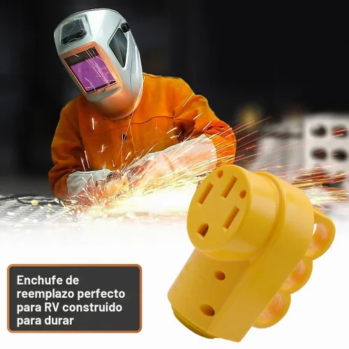 Vista 6 de NEMA 14-50R - Enchufe RV de 50 amperios, enchufe hembra de repuesto resistente de 125/250 V con mango de agarre ergonómico para RV, cámper
