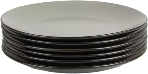 Vista 4 de 10 Strawberry Street Juego de 6 platos de ensalada Coupe de 8.0 in, color negro/gris