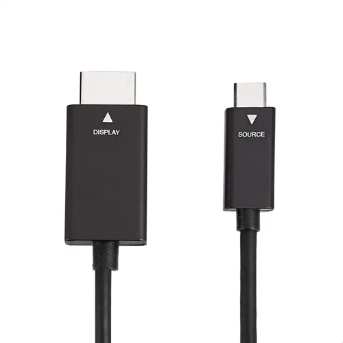 Vista 4 de Amazon Basics Adaptador de cable USB-C (fuente) de aluminio premium a HDMI (pantalla) (compatible con Thunderbolt 3) 4K @60Hz, 3 pies, negro