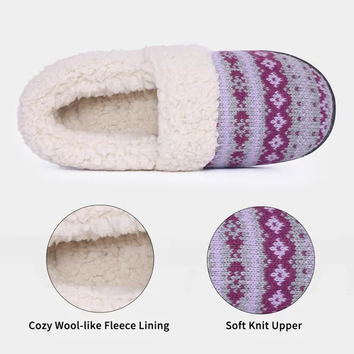 Vista 3 de Evshine Pantuflas mullidas de espuma viscoelástica con parte trasera cerrada para mujer, con forro polar, para interiores y exteriores