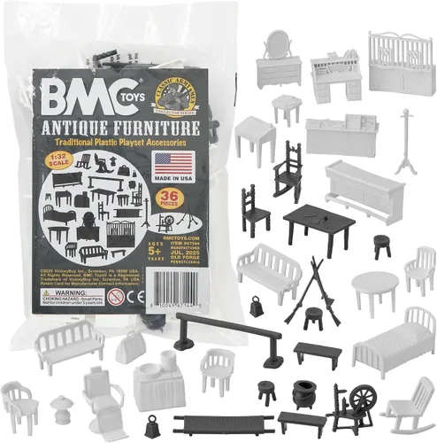 Vista 8 de BMC Classic Marx - Muebles antiguos – 36 piezas de casa de muñecas de plástico accesorios