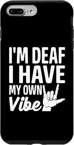 Vista 12 de Funda para iPhone 17 con texto en inglés «Sordo» con texto en inglés «Sordo» con texto «I'm Deaf. I Have My Own Vibe»