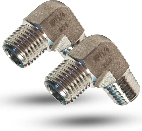 Vista 11 de 2 piezas de codo de calle de 90 grados, adaptador de codo de barra forjada de acero inoxidable 304, accesorios de tubería de alta resistencia